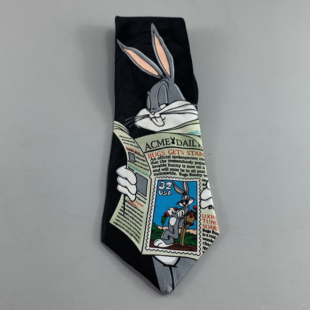 Warner Bros. Looney Tunes Stamp Collection 1997 Bugs Bunny Men’s Tie